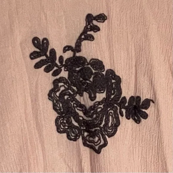 Free People Pink Black Floral Embroidered Cutout Austin Emma Dress 47029 - Picture 7 of 15